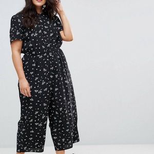 ASOS Vintage floral print jumpsuit w/cinched waist